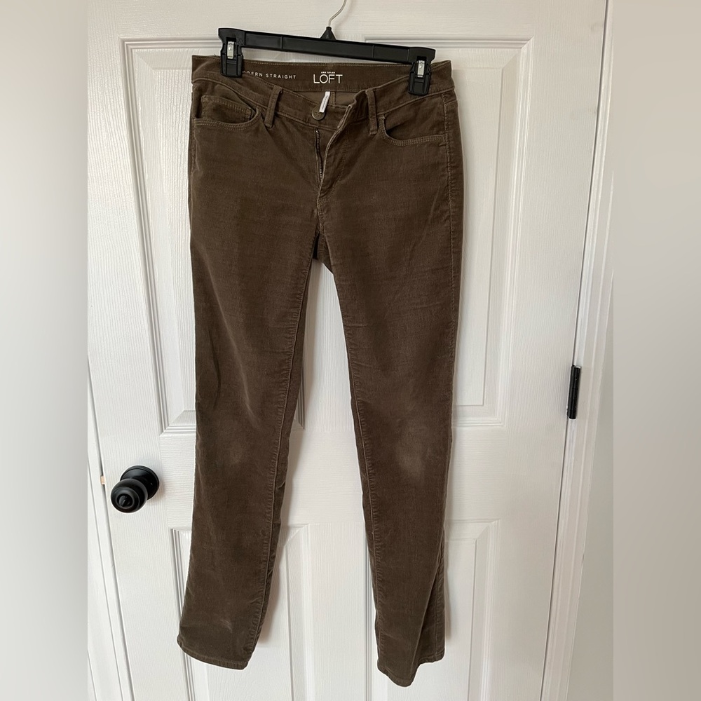 Ann Taylor LOFT Corduroy olive green pants size 26/2